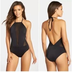 NWT TED BAKER Mech Mesh Panel Swimsuit in Black